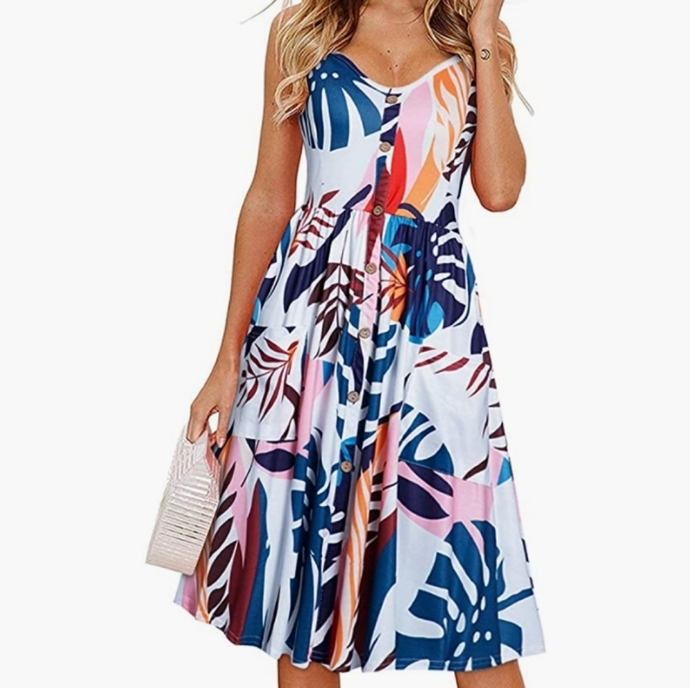 Multicolor tropical dress